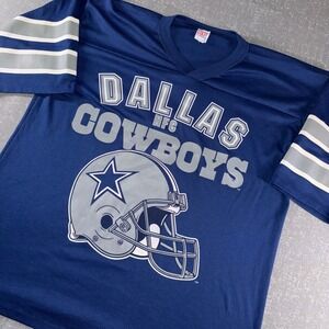 Vintage Dallas Cowboys Garan Jersey Shirt Navy Blue XL Made in USA NFL Helmet